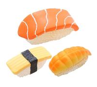 HoveeLuty 3 juguetes de sushi para perros, 3 x 1, simulación de sushi, juguetes chirriantes de látex para perros, lavable, resistente a las mordeduras, juguete suave para masticar para perros pequeños