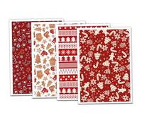 HoveeLuty 4 hojas de papel de transferencia de arcilla, patrón de Navidad, hojas de transferencia de arcilla polimérica para aretes, joyería, suministros de manualidades, suministros de arte de