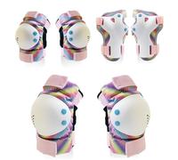 HoveeLuty Accesorios para patines de ruedas, juego de equipo de protección para niños, juego de rodilleras y coderas ergonómicas para niños pequeños con protector de muñeca, polietileno esponjoso