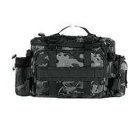 HoveeLuty Bolsa de Pesca de Camuflaje Gris, Bolsa para Pesca con Mosca, Resistente al Agua para Aparejos de con asa, Correa para el Hombro, de Almacenamiento de Aparejos con soport