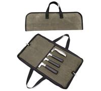 HoveeLuty Bolsa para cuchillos de chef, bolsa para cuchillos de chef de 18.5 x 12 pulgadas, con capacidad para 4 cuchillos, bolsas de lona con cierre de cremallera para chefs profesionales, portátil