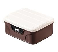 HoveeLuty Caja de seguridad de gran capacidad con cerradura de combinación y partición ajustable para medicamentos, documentos y objetos de valor, café, 26x22.5x12 cm (10.24x8.86x4.72 pulgadas)