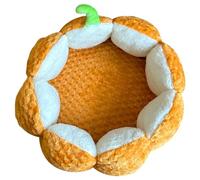 HoveeLuty Cama de Calabaza para Gatos de 16, 5 Pulgadas, Bonita y acogedora Cama de Felpa para Halloween con Almohadilla extraíble, Resistente al Viento, cálida y cómoda para Cachorros Gatitos, de Ha