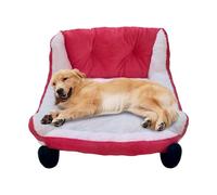 HoveeLuty Cama de Peluche para Perro, sofá navideño con Forma de Trineo y Respaldo para decoración navideña, para Interiores y Exteriores, de 23, 6 x 15 x 11 Pulgadas, mullida Bonita.