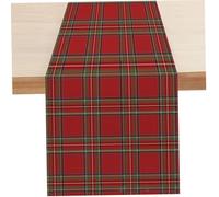 HoveeLuty Camino de Mesa navideño, decoración navideña estética a Cuadros Rojos de búfalo, Lavable, para Cocina, Comedor y hogar, 33 x 183 cm.