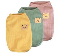 HoveeLuty Camiseta para Perro de 3 Piezas, elástica y Transpirable con Elegante Estampado de Gato, Suave, cómoda y Ligera, para Perros medianos pequeños.