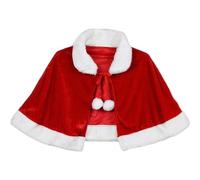 HoveeLuty Capa roja para niños, Capa roja Corta con Ribete de Piel Blanca, Disfraz navideño para Eventos de Cosplay, para niños, Disfraz de Papá Noel.