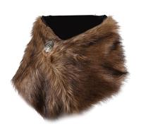 HoveeLuty Chal Vikingo con Cuello de Piel sintética, Disfraz Medieval Vikingo para Mujer con Broche, Accesorios para Disfraz de Halloween, de bárbaro, Capa vikinga para Mujer, Accesorios Vikingos