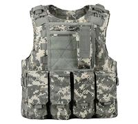 HoveeLuty Chaleco de Airsoft, multifuncional, Molle, ajustable, ligero, para paintball, para entrenamiento al aire libre, pesca, caza, estilo 2, portador de placas, chaleco de Airsoft, de paintball.