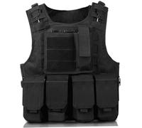 HoveeLuty Chaleco de seguridad, chaleco ajustable para airsoft, ligero para paintball, portador de placa de liberación rápida, policial cómodo, multifuncional para exteriore