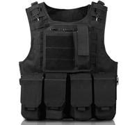 HoveeLuty Chaleco de seguridad, chaleco de airsoft ajustable, ligero de paintball, portador de placa de liberación rápida, policial cómodo, multifuncional para exteriores pa