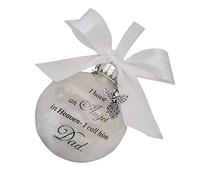 HoveeLuty Christmas Memorial Baubles Ornament Angel Feather Ball Christmas Tree Hanging Pendant for Dad
