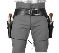 HoveeLuty Cinturón Vaquero de PU con Doble Soporte para revólver, Talla única, Negro, para Hombre, Disfraz Steampunk para Halloween, Cosplay, Fiesta, cinturón Vaquero con revólver de Juguete.