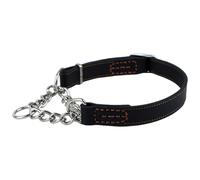 HoveeLuty Collar de Cuero para Perros, Collar de Entrenamiento Martingala con Cadena de Metal Limitada para Perros medianos y Grandes, Martingala para, de Cuero para