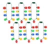 HoveeLuty Collar de Luces navideñas de 6 Piezas, 9 LED Que se iluminan con 3 Modos de Flash, Decoraciones Coloridas para Suministros de Fiesta de Festivales, Collar de Luces navideñas, de navi