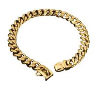 HoveeLuty Collar de Metal para Perro, Cadena Dorada con Cierre de Seguridad, 19 mm de Ancho, Estilo Cubano, para Perros Grandes, 61 cm de Largo.