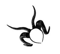 HoveeLuty Cuernos de Halloween, cuernos de diablo góticos negros, disfraz de Halloween, tocado de cuerno de oveja, de bruja malvada, accesorio para el cabello de para cosplay, disfraz de