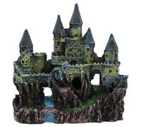 HoveeLuty Decoración para acuarios, Adornos de simulación de rocalla de Castillo, Mini pecera de Resina Resistente a la decoloración para acuarios de Agua Dulce y Salada.