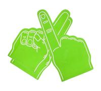 HoveeLuty Dedo de espuma para deportes, dedo gigante de espuma de 18 pulgadas, dedos de animadora para deportes, animadora, escuela, juegos deportivos, suministros de fiesta, 3 piezas de manos verdes