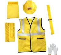 HoveeLuty Disfraz de obrero de la construcción para niños (6 piezas), suave y cómodo, ligero, de poliéster, ideal para juego de rol de carpintero.