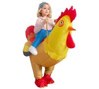 HoveeLuty Disfraz de pollo inflable para adultos, impermeable, PVC, disfraz divertido con ventilador de aire, talla única, para niños, Navidad, Halloween, fiesta, talla S