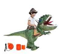 HoveeLuty Disfraz inflable de dinosaurio de poliéster para Halloween, divertido disfraz de tiranosaurio para montar, inflable para fiesta de Halloween para niños de 4 a 6 años.