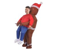HoveeLuty Disfraz Inflable de Hombre de Jengibre para Adulto, Divertido Disfraz Inflable para Fiesta de Cosplay de Navidad, de Hombre de Jengibre para Adulto, de