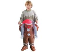 HoveeLuty Disfraz inflable para niños, disfraz de hombrecito de jengibre, divertido inflable para fiesta de cosplay de Navidad, para adulto, de hombrecito de jengibre, disf