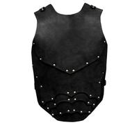 HoveeLuty Disfraz Medieval para Hombre, Armadura de Cuero sintético, Armadura de Pecho Ajustable, de Placa de Pecho de Guerrero Vikingo, Corporal de Caballero Retro Negra para Larp, Hallo