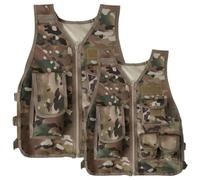 HoveeLuty Disfraz Militar Para Niño: Chaleco Táctico Transpirable De Camuflaje 600d Con Paquetes Y Paneles Ajustables, Ideal Para Juegos O Entrenamiento. Talla.