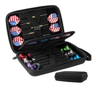 HoveeLuty Estuche para Dardos con Capacidad para 12 Dardos y Accesorios. Porta de EVA con Bolsillo de Malla y Cierre de Cremallera. Estuches para con Puntas de Acero Blandas con fijador INT