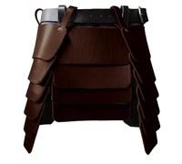 HoveeLuty Falda vikinga Medieval de cuero de PU Armadura de cintura Cinturón ancho Armadura de muslo Falda de caballeros mercenarios con cinturón Disfraz gótico retro medieval para fiesta de cosplay