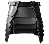 HoveeLuty Falda vikinga Medieval de cuero de PU Armadura de cintura Cinturón ancho Armadura de muslo Falda de caballeros mercenarios con cinturón Disfraz gótico retro medieval para fiesta de cosplay