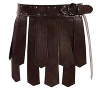 HoveeLuty Falda vikinga Medieval de cuero PU con borla romana, falda vikinga para mujeres y hombres con cinturón ajustable, delantal gótico Retro romano, disfraz