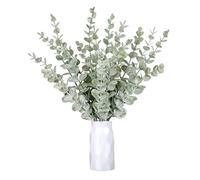HoveeLuty Faux Eucalipto Eucalipto Artificial Hojas De Tallos De Plástico Verde Gris Ramas Eucalyptus Eucalyptus para La Decoración De Bodas En El Hogar 20pcs 41 Cm