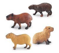 HoveeLuty Figuras de Animales, 4 Figuras de Capibara de plástico, Adorno de Capibara de pie, Modelo de para Proyecto científico, Juguetes educativos, Adorno para Tarta de cumpleaños Infantil, jugu