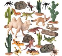HoveeLuty Figuras de Animales del Desierto, Juego de 24 Juguetes de Animales de plástico educativos realistas para niños, niñas y niños, Regalos