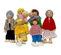 HoveeLuty Figuras de Personas de casa de muñecas de Madera, 10 Piezas, Lindas Figuras articuladas de Personas de casa de muñecas con Mascotas, de Madera para Juegos de simulación, de Person