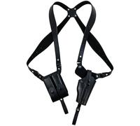 HoveeLuty Fundas para Pistola, Fundas de Hombro Ajustables de Cuero sintético para Porte Oculto con Doble portacargador para Caza, Cosplay y Exteriores. de Hombro para cinturón de Pistola. de