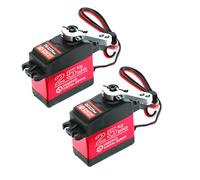 HoveeLuty GearDS3225 - Brazo mecánico de 25 kg, engranaje de metal de alto par impermeable, digital, CNC, aluminio, color rojo, 2 unidades, engranaje de metal completo, dirección digital impermeable