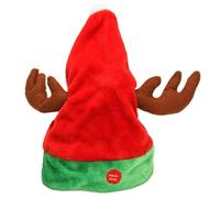 HoveeLuty Gorro de Papá Noel eléctrico Que Canta y Baila con astas de Reno, Gorro de Terciopelo de Felpa para Navidad, Suministros para Fiestas de Año Nuevo, Gorros navideños, Gorros navideños, de P
