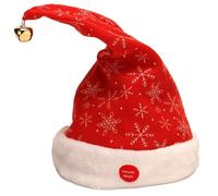 HoveeLuty Gorro de Papá Noel eléctrico que canta y baila, gorro navideño con campana, de terciopelo de felpa para Navidad, suministros para fiestas de Año Nuevo, gorros navideños, navideño, gor