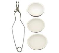 HoveeLuty Juego de 4 pinzas para crisol y 3 crisoles resistentes al calor, cuenco de cerámica para fundir, kit de fundición de metal dorado