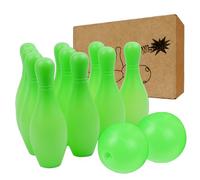 HoveeLuty Juego de Bolos para niños, 10 Bolos de plástico y 2 Bolas, Juego de para niños pequeños, de Actividades para Interiores y Exteriores, Regalo Educativo para Fiestas de cumpleaños para