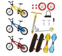 HoveeLuty Juego de Mini Juguetes para Dedos, patinetas, bicis de Dedo, Mini Tabla de Columpio, Juguete para Dedos de 18 Piezas, bicis de Dedo, Patinete, de, Juego de Juguetes para