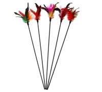 HoveeLuty Juguete Interactivo de 5 Piezas de 20 Pulgadas con Punta emplumada, Campana y Mango Largo para Gatos de Interior.