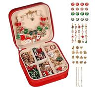 HoveeLuty Kit para Hacer Pulseras de Cuentas, Pulseras navideñas DIY, Incluye Cuentas, Cadenas, Adornos, Linda Caja de Almacenamiento, Kits de Manualidades navideñas para niños, Regalos para Adultos