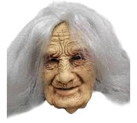 HoveeLuty Máscara de Anciano, máscara Facial Realista, Cubierta de Cabeza de látex para Mascarada de Halloween, Accesorio y Broma, Realista, de Anciano, de Halloween, f