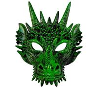 HoveeLuty Máscara de dragón para Adultos, máscara de dragón Verde PP de Cara Completa para Cosplay, Accesorios novedosos de Halloween para espectáculos de máscaras, Festivales, carnavales, Fiestas de