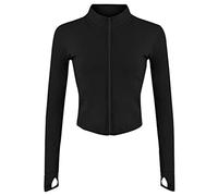 HoveeLuty Mujeres Ligeros Ligeros Full Zip Running Chaqueta Entrenamiento Slim Fit Yoga Sportwear Con Agujeros De Pulgar En Casa